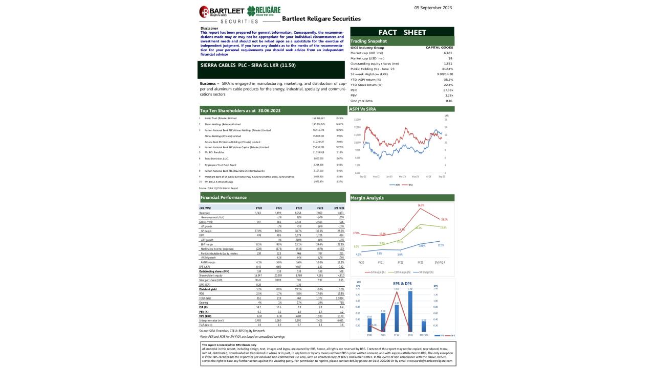 BRS Factsheet - SIRA