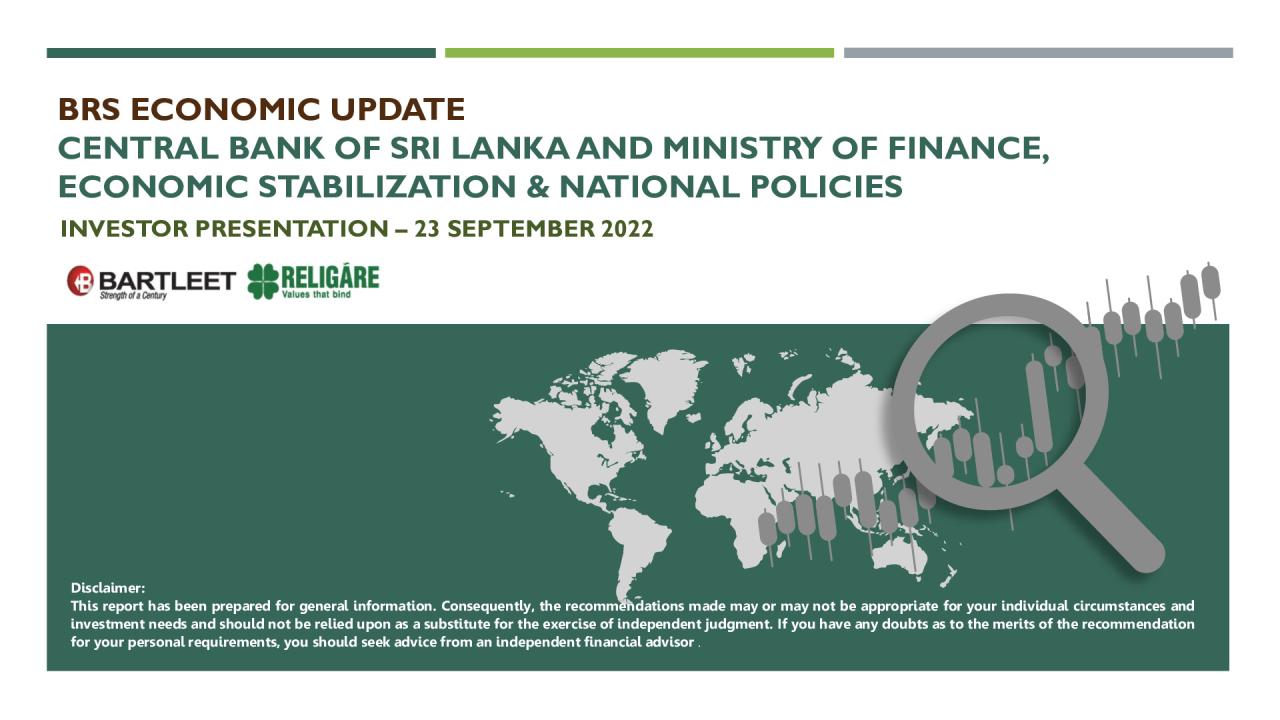 BRS Economic Update - Investor Presentation by CBSL and Ministry of Finance